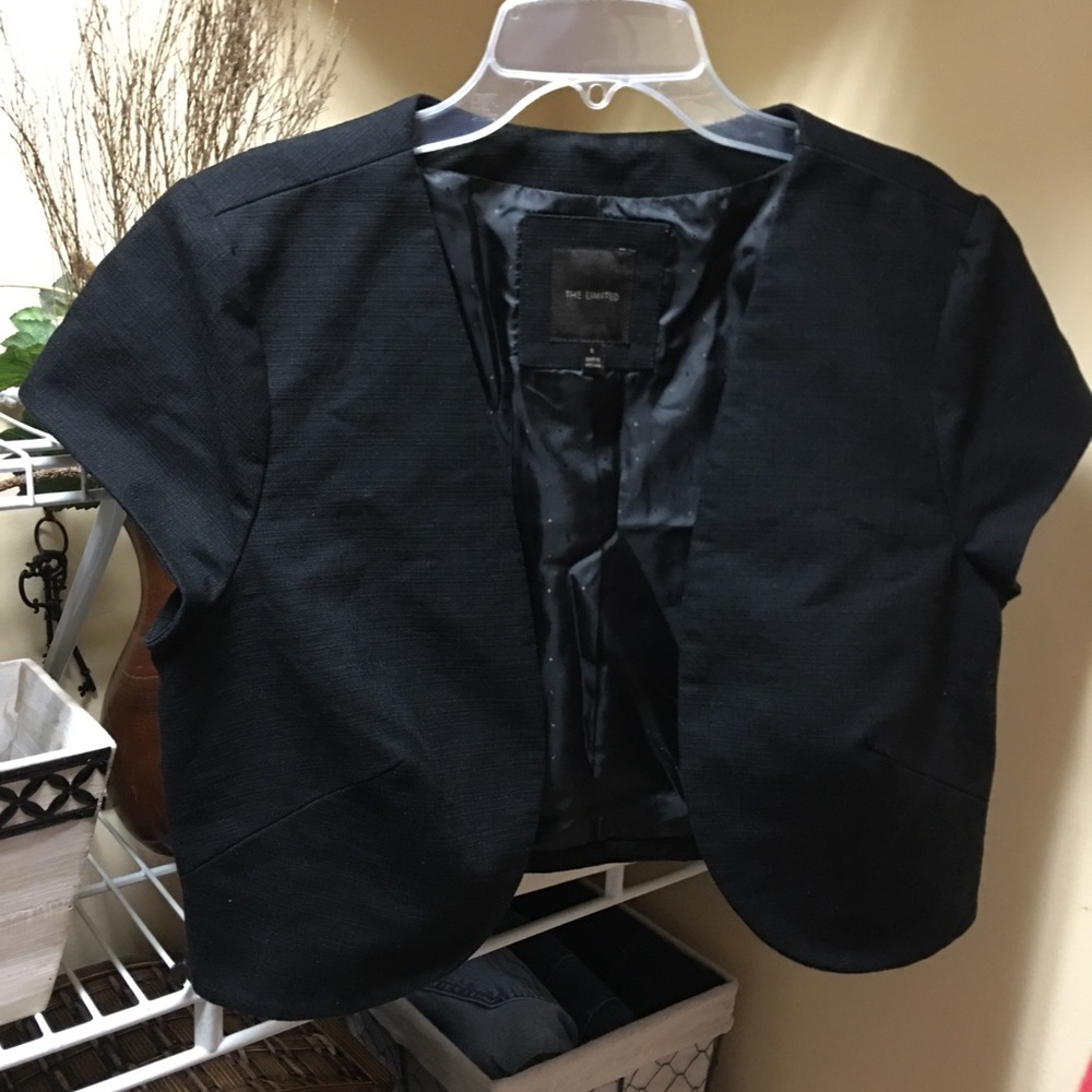 The Limited Short Sleeves Black Blazer Size L